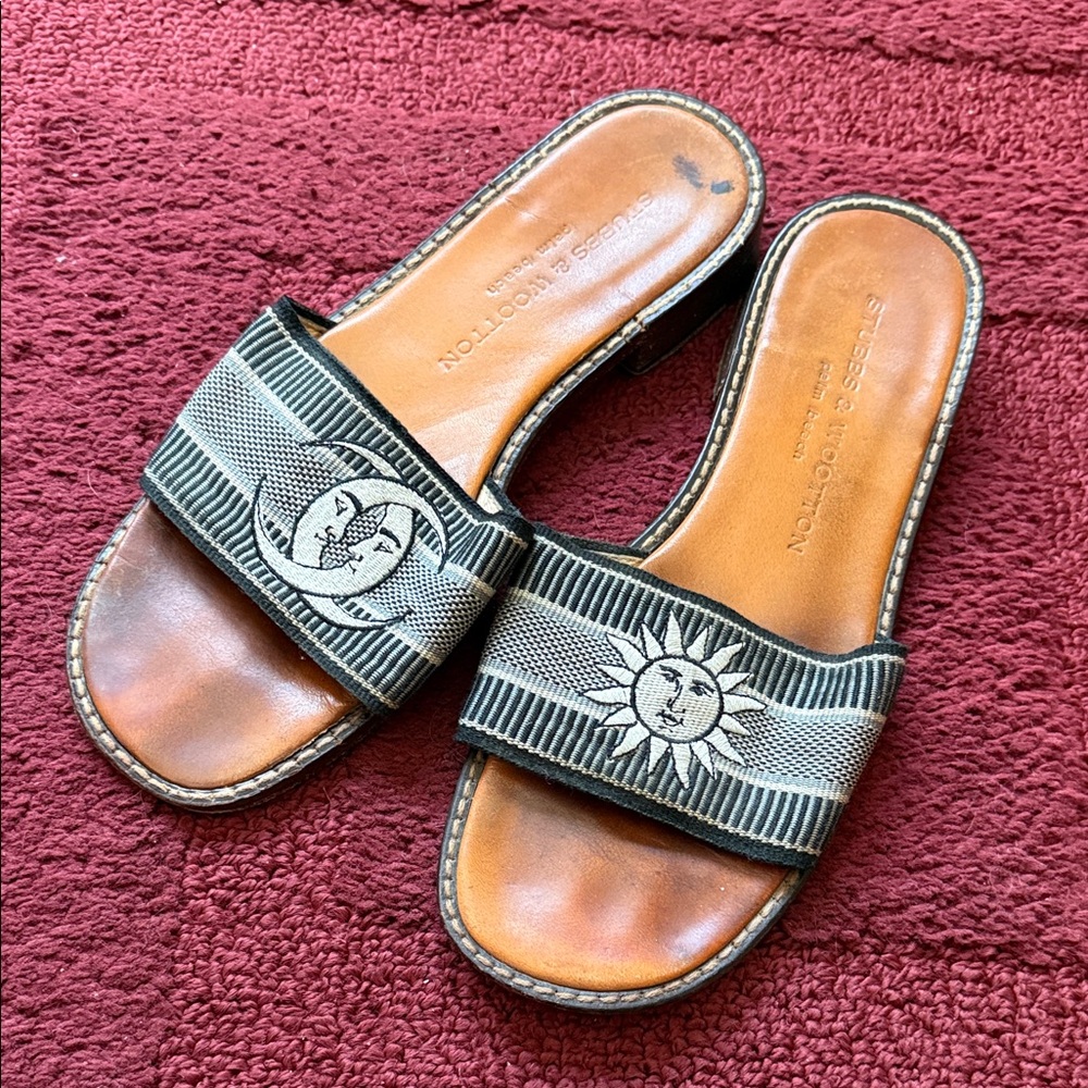 Stubbs & Wootton Sun & Moon Embroidered Slides